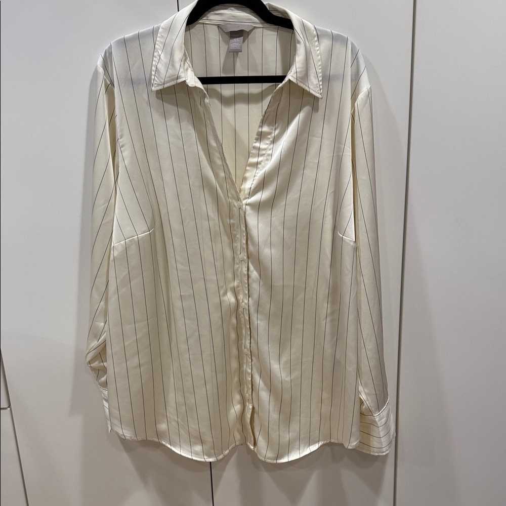 H&M Ivory Pinstripe Shirt